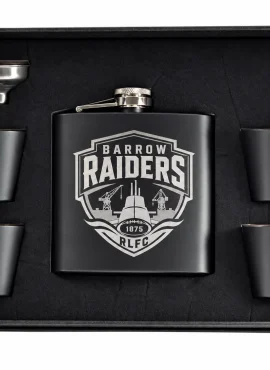 Raiders 6oz Hip Flask with Shot Cups