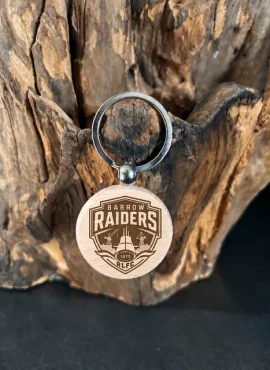Raiders Circular Wooden Key Ring